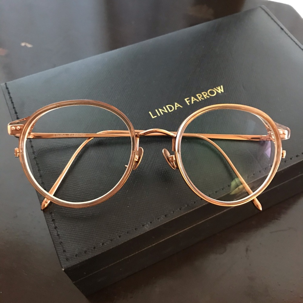 Used Linda Farrow women metal eye glasses